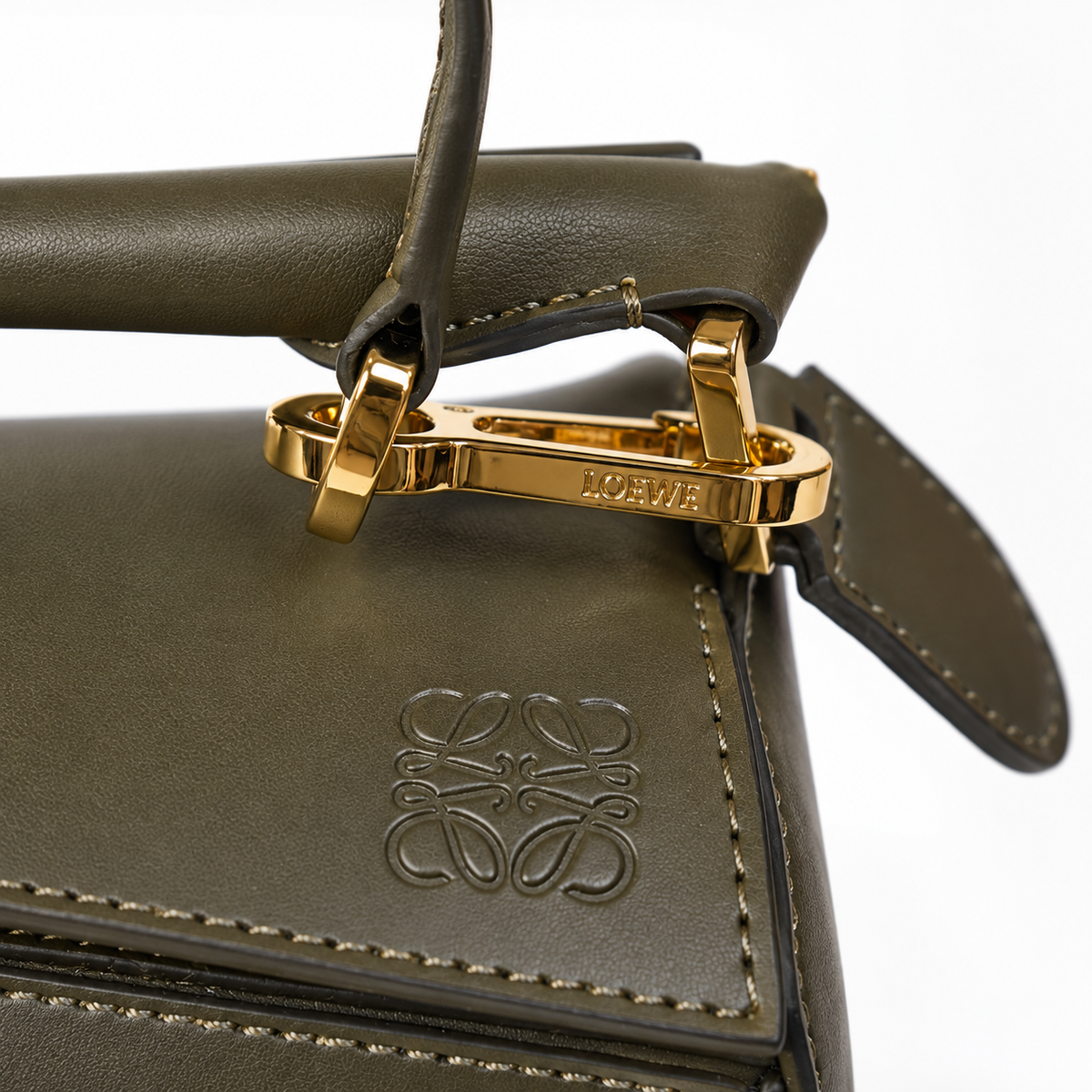 LOEWE Olive Geometric Top-Handle Bag - image 6