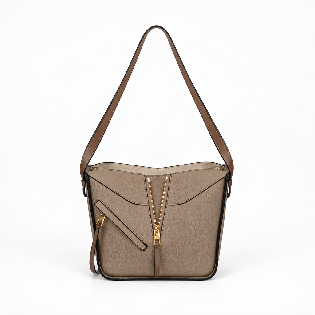 LOEWE Taupe Zip-Detail Handbag - image 2