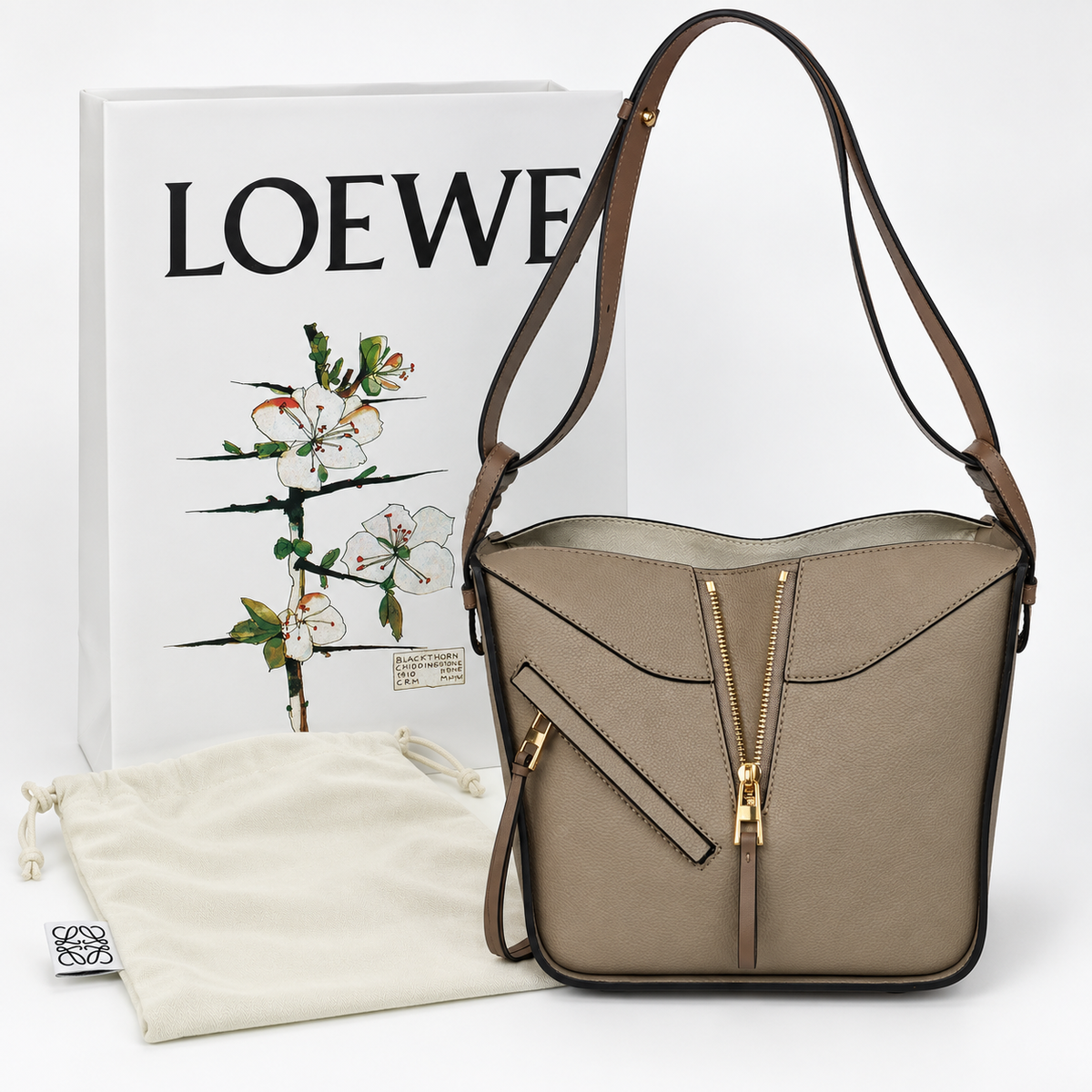LOEWE Taupe Zip-Detail Handbag - image 3