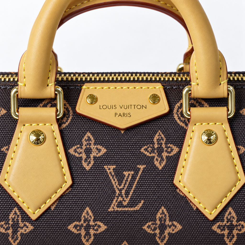 LV Brown Monogram Studded Boston Bag - image 6