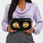 Schiaparelli Black Eye-Detail Clutch Bag