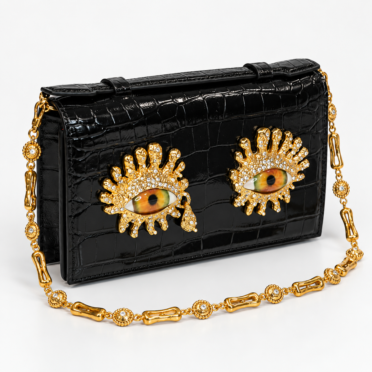 Schiaparelli Black Eye-Detail Clutch Bag - image 4
