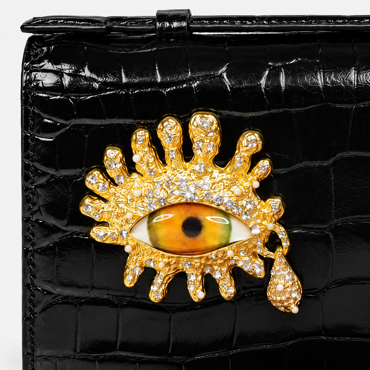 Schiaparelli Black Eye-Detail Clutch Bag - image 7