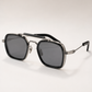 JMM Black Double-Bridge Navigator Sunglasses