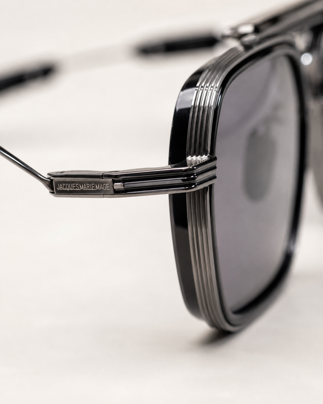 JMM Black Double-Bridge Navigator Sunglasses