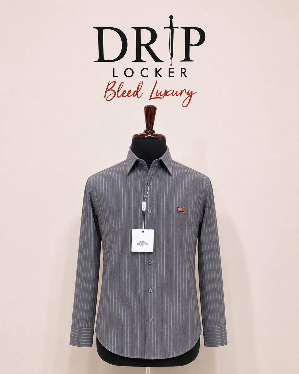 Men’s Charcoal Pinstripe Evening Shirt - FBFA1924 7780 4675 AB2D 9B283AF1A4B0