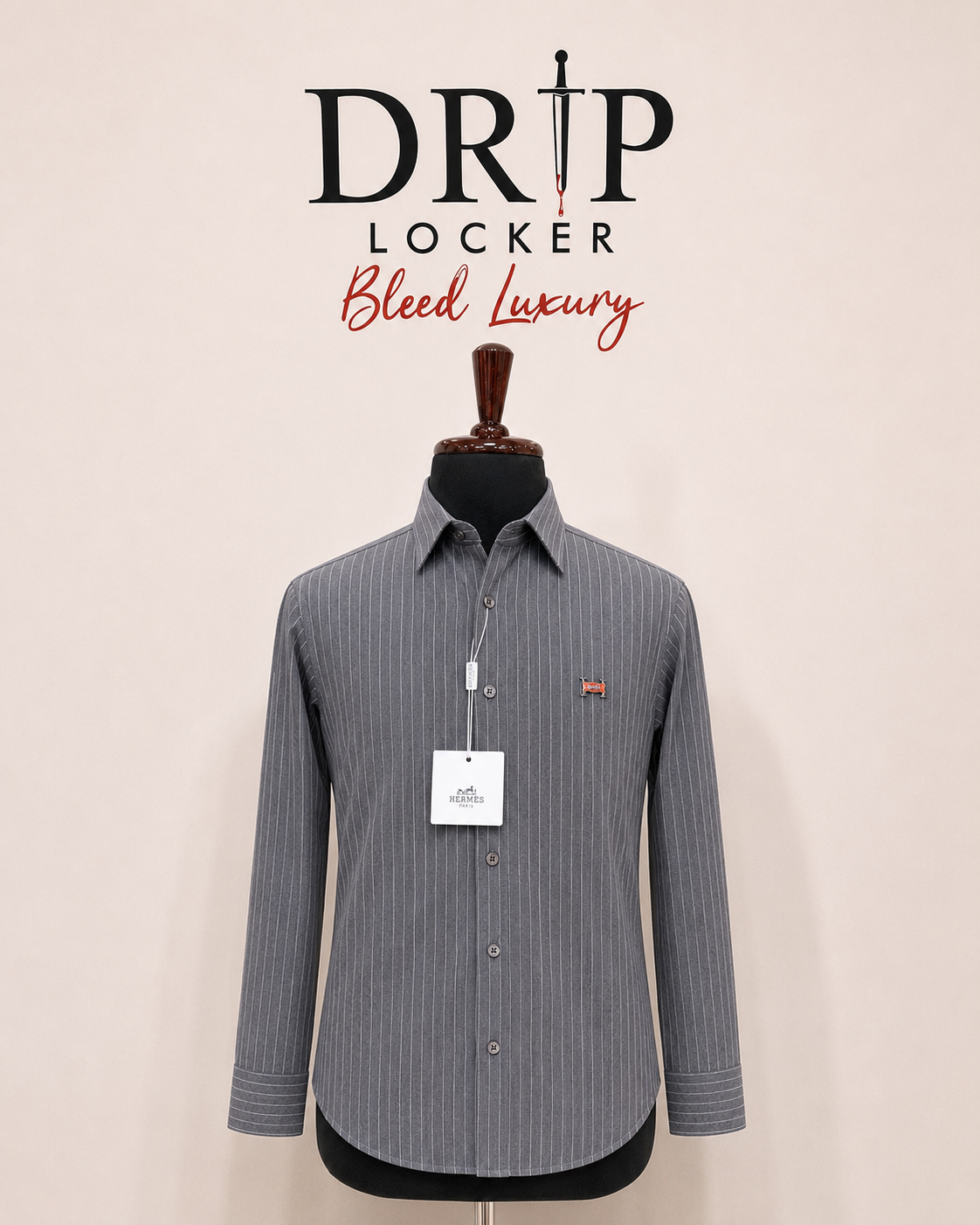 Men’s Charcoal Pinstripe Evening Shirt - FBFA1924 7780 4675 AB2D 9B283AF1A4B0