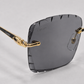 CR Royal Link Rimless Faceted Sunglasses