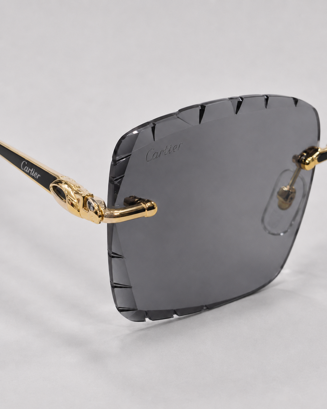 CR Royal Link Rimless Faceted Sunglasses