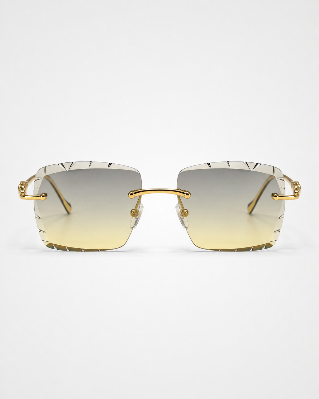 CR Sunfade Faceted Rimless Sunglasses