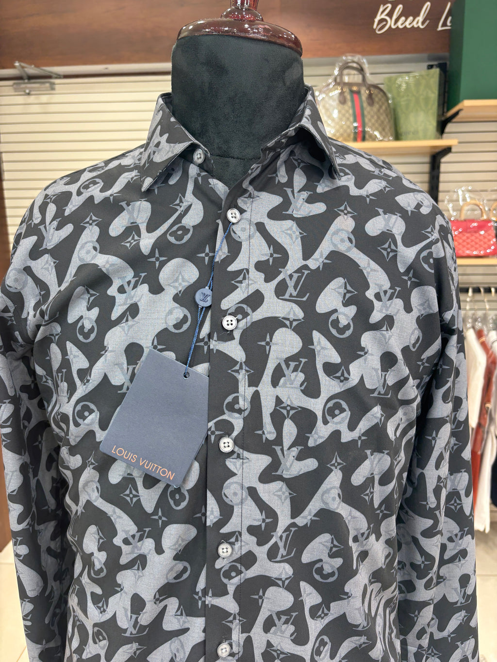 Men’s Black abstract print Shirt - IMG 7117