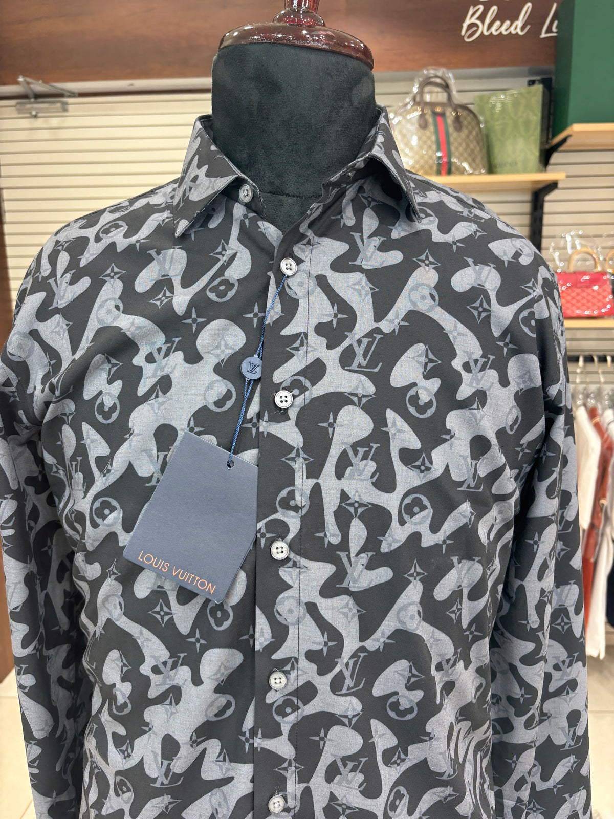 Men’s Black abstract print Shirt - IMG 7117