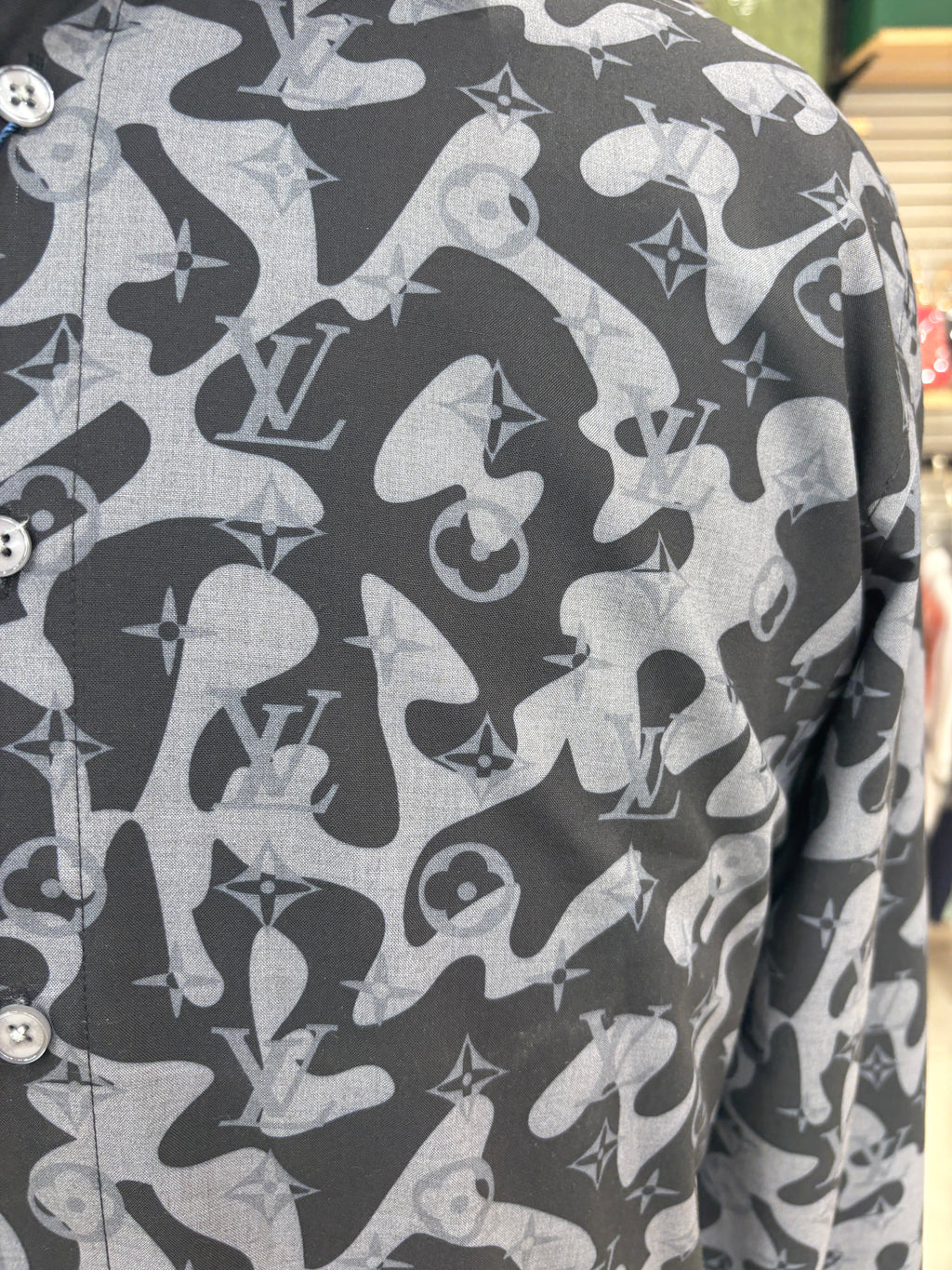 Men’s Black abstract print Shirt - IMG 7118