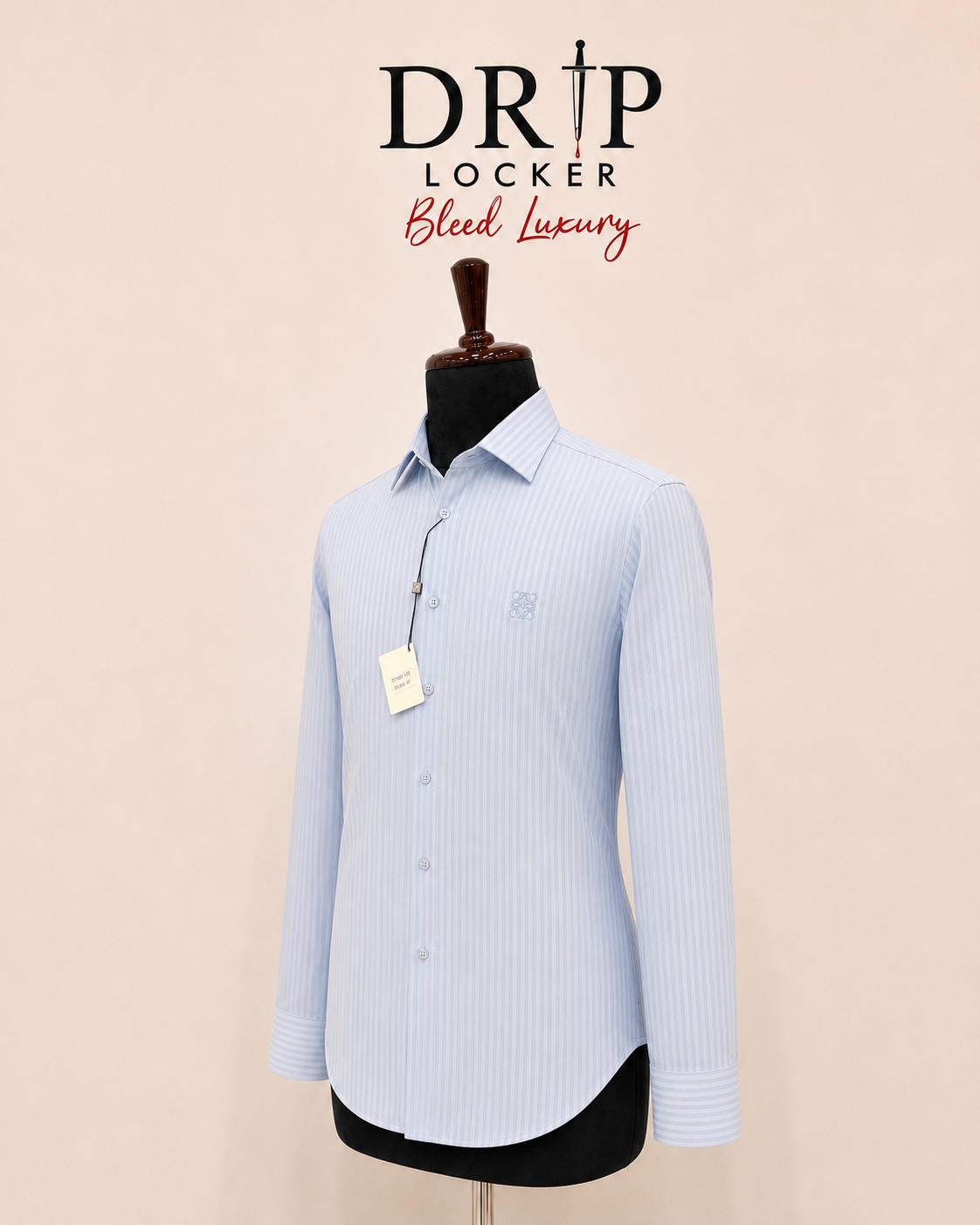 Men’s Light Blue Striped Shirt - Icy blue striped shirt