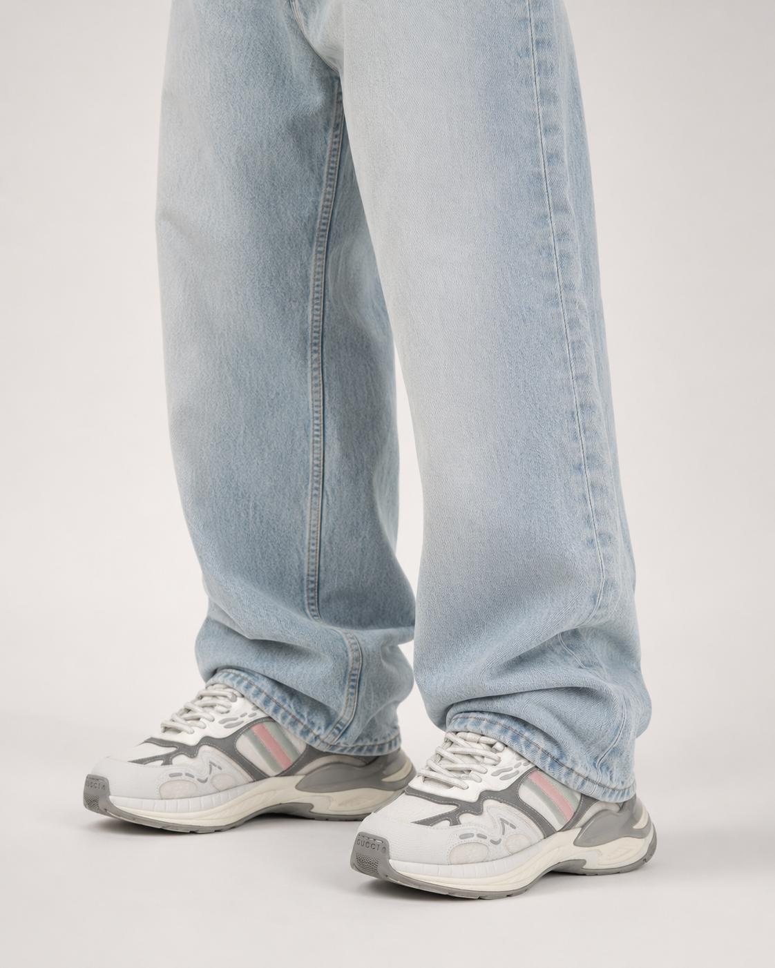 Men’s Retro Chunky Runner Sneakers - chunky Gucci sneakers with wide jeans