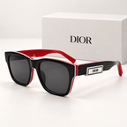 CD Black Red Oversized Square Sunglasses