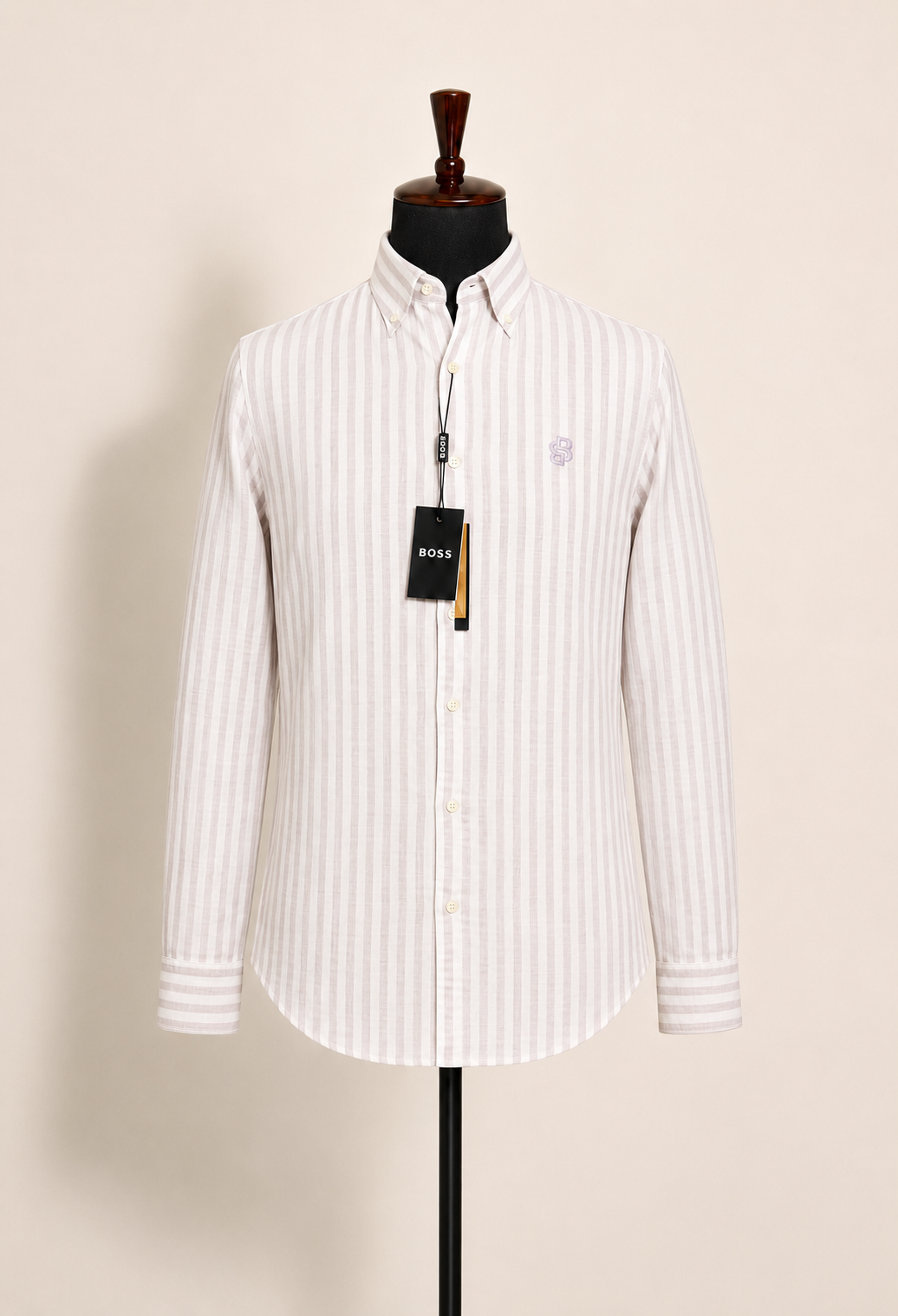 BS — Men’s Blush Pink Striped Shirt — additional product detail view