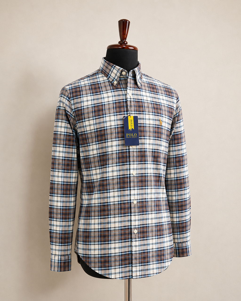 RL — Men’s Heritage Brown Plaid Shirt — additional product detail view