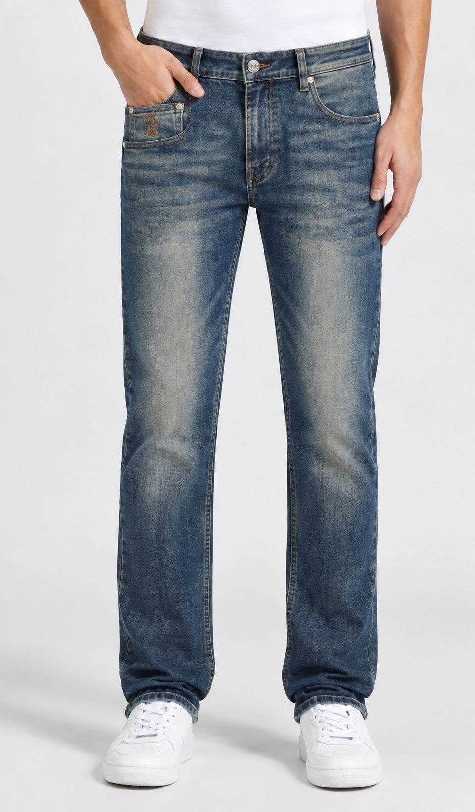 Men’s Straight-Fit Jeans – Vintage Blue - front view