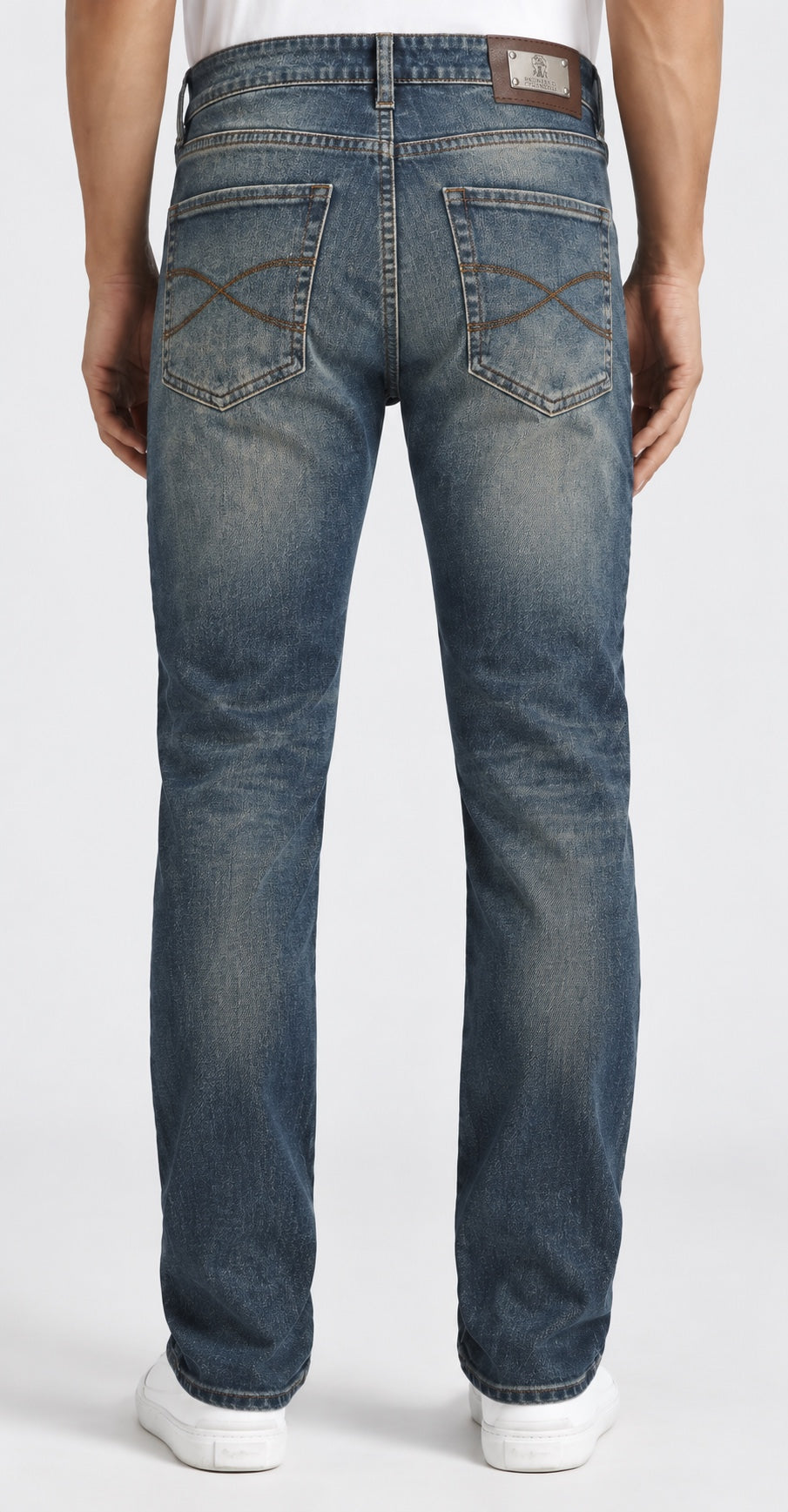 Men’s Straight-Fit Jeans – Vintage Blue - back view