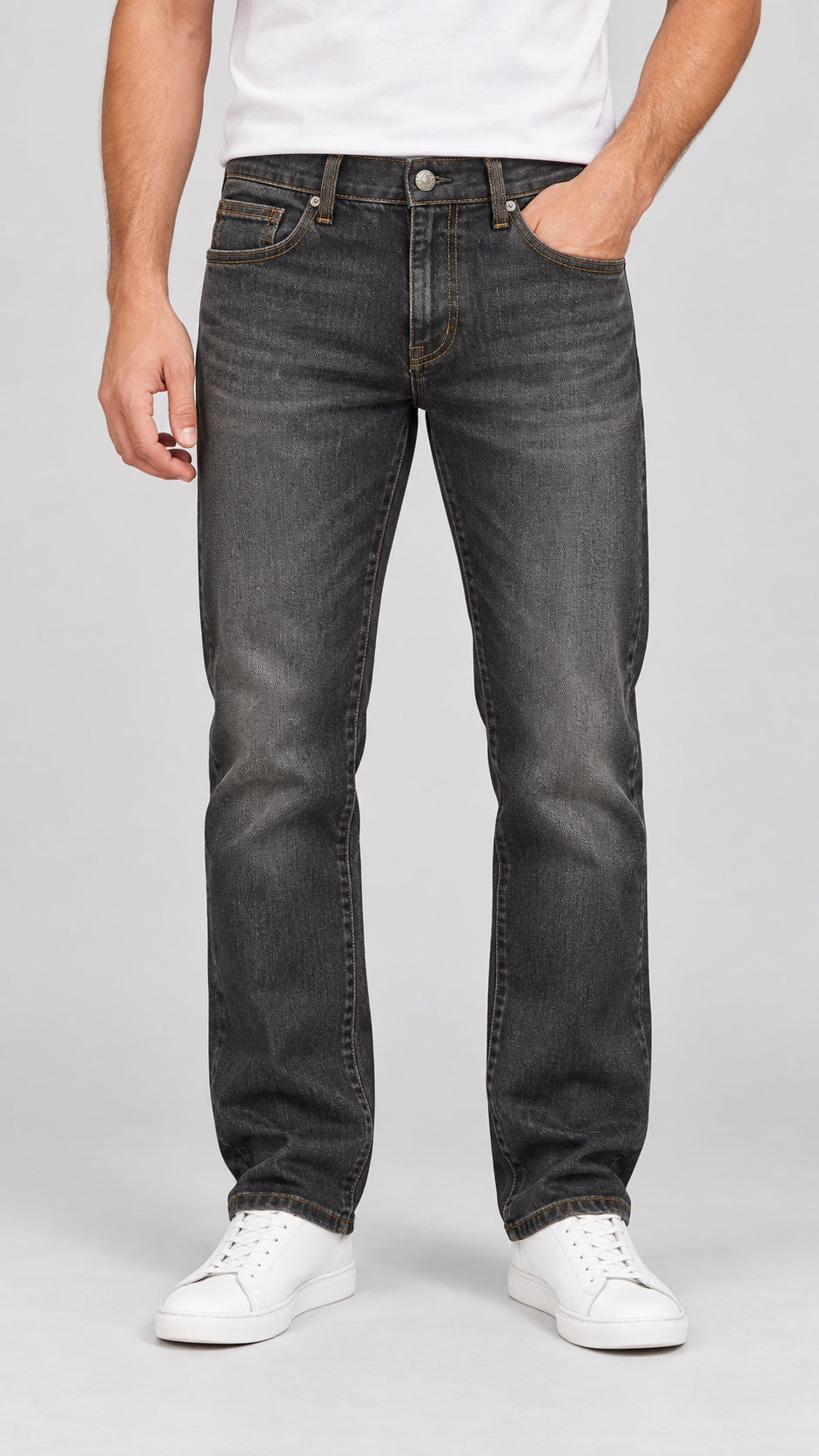 Men’s Straight-Fit Jeans – Graphite Grey - front view