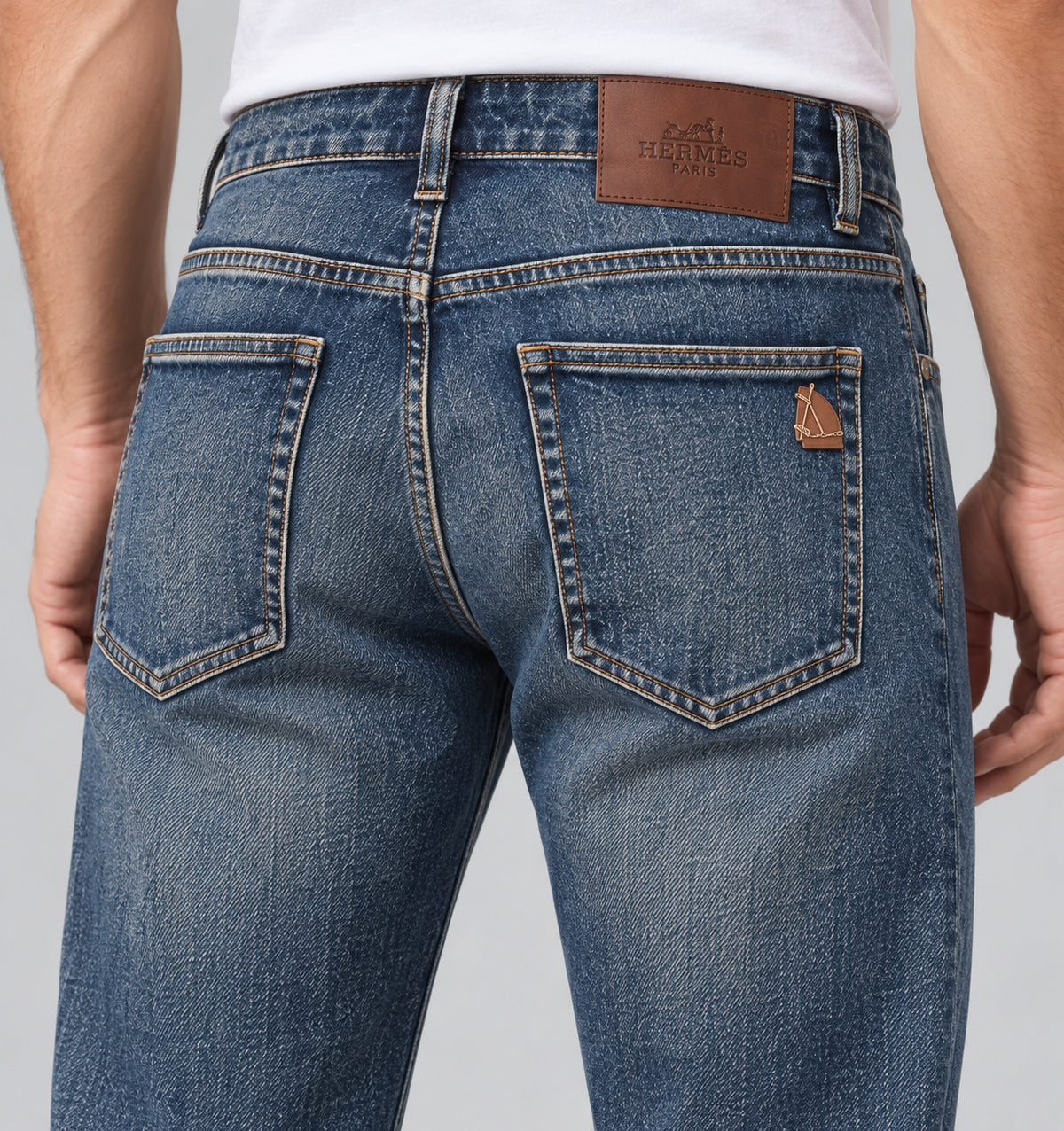 Men’s Straight-Fit Jeans – Vintage Indigo Blue - back detail