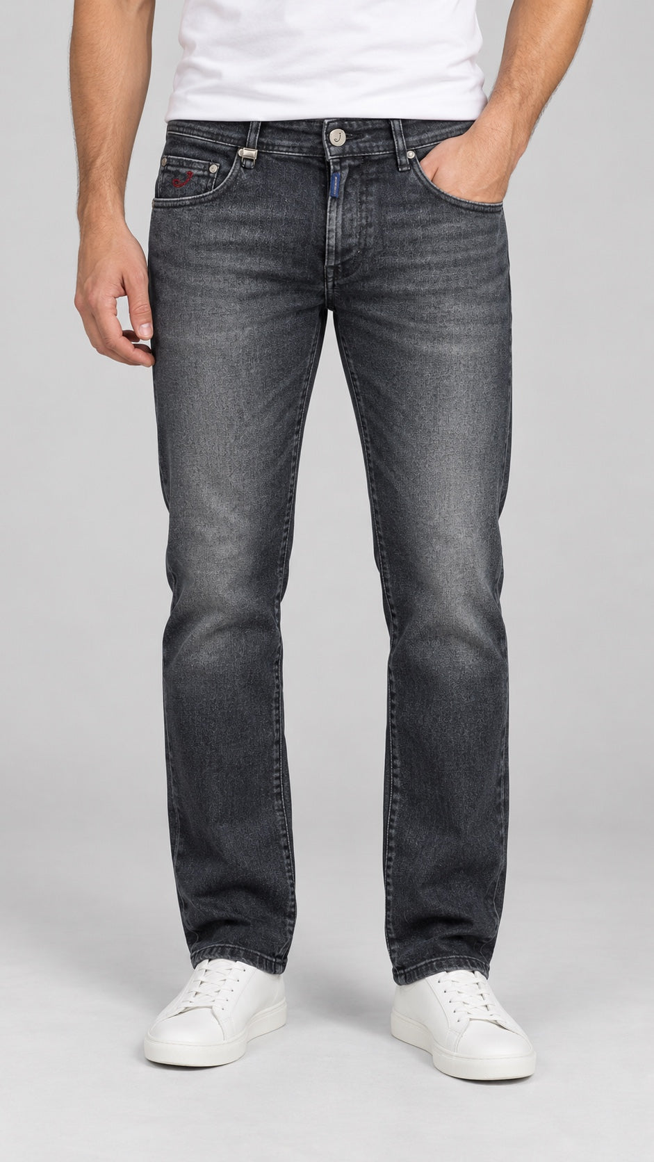Men’s Straight-Fit Jeans – Smoky Charcoal Grey - front view