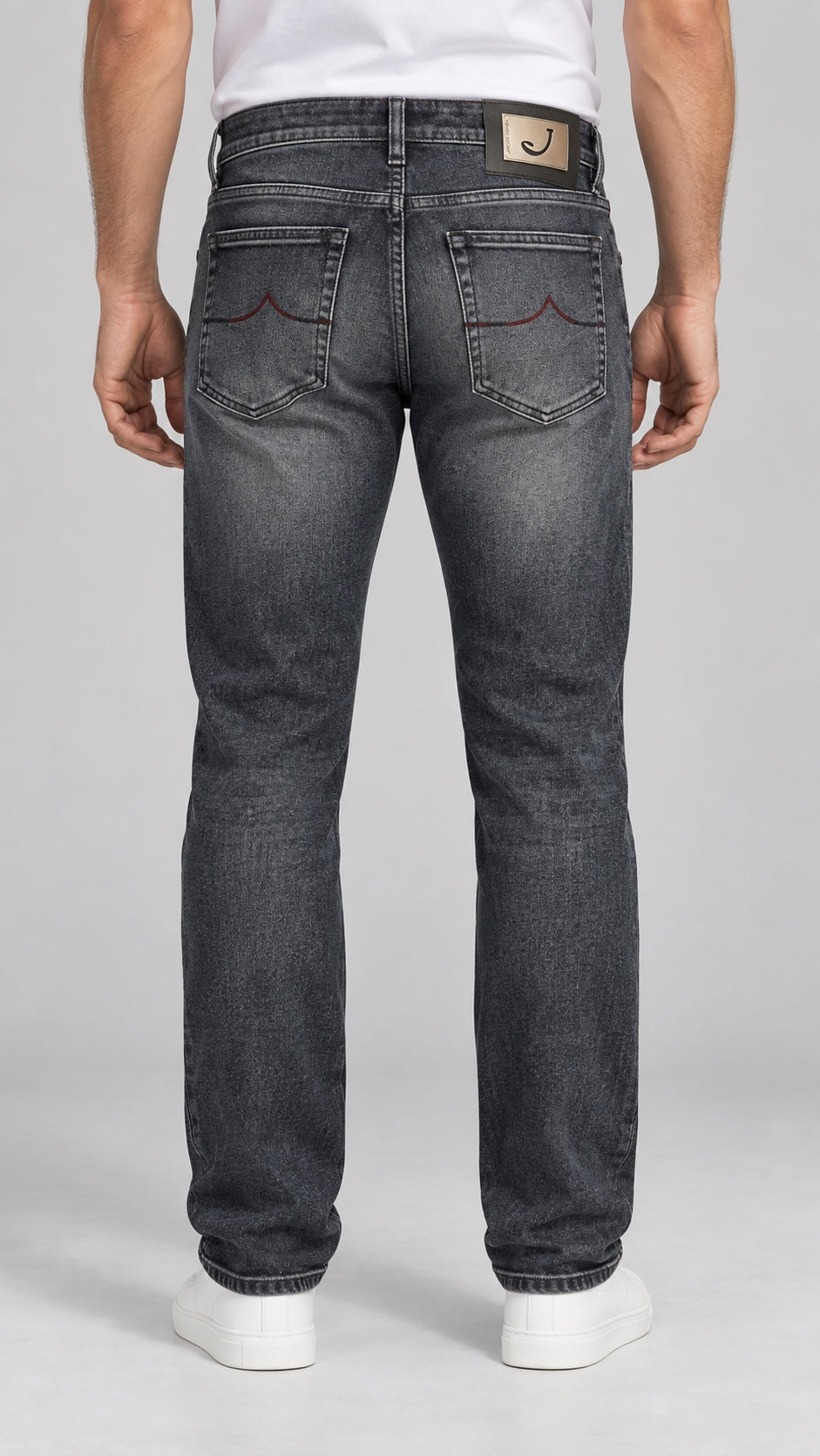 Men’s Straight-Fit Jeans – Smoky Charcoal Grey - back view