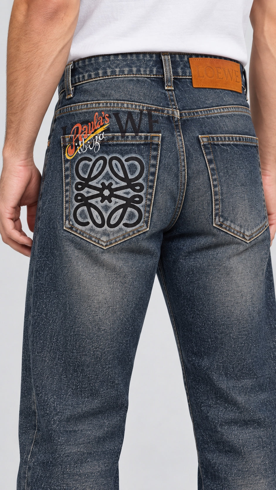 Men’s Straight-Fit Jeans – Dark Washed Indigo - back detail