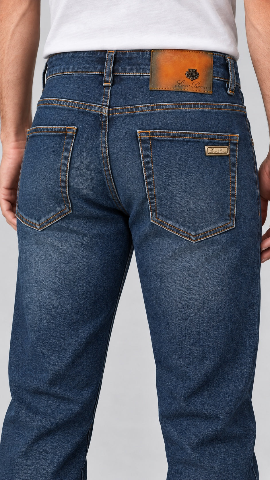Men’s Straight-Fit Jeans – Classic Indigo Blue - back detail