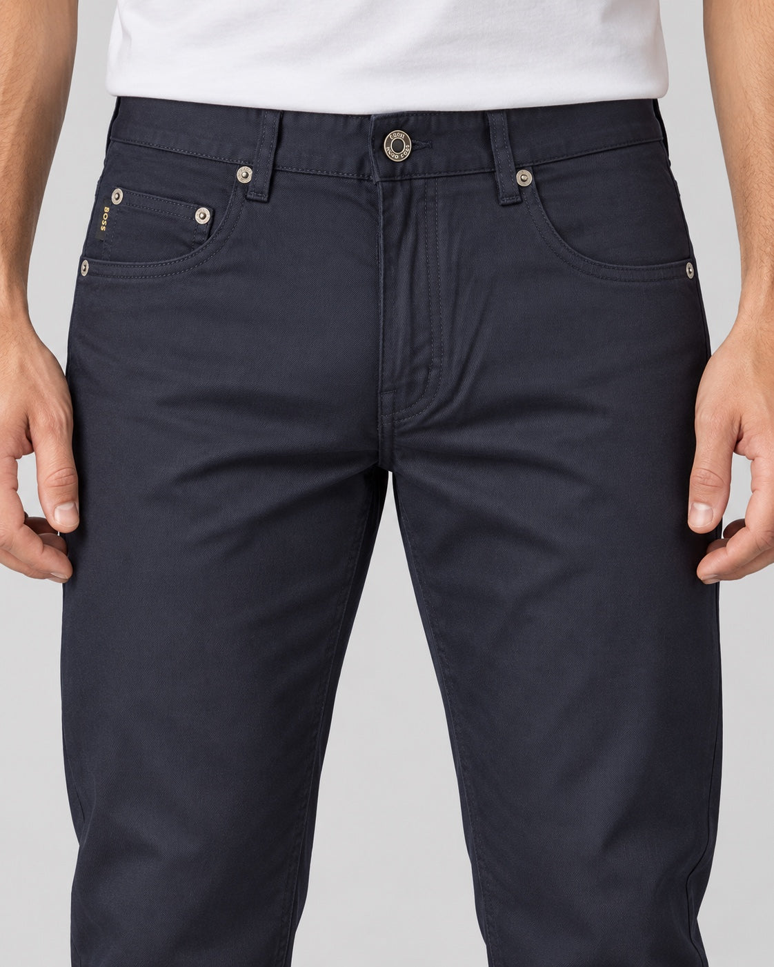 Men’s Five-Pocket Pants – Midnight Navy - front detail