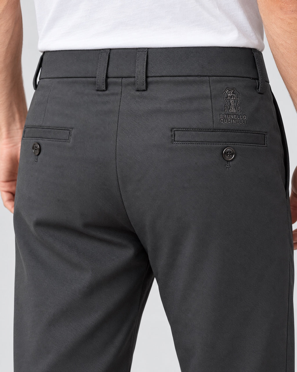 Men’s Tailored Trousers – Deep Charcoal Grey - back detail