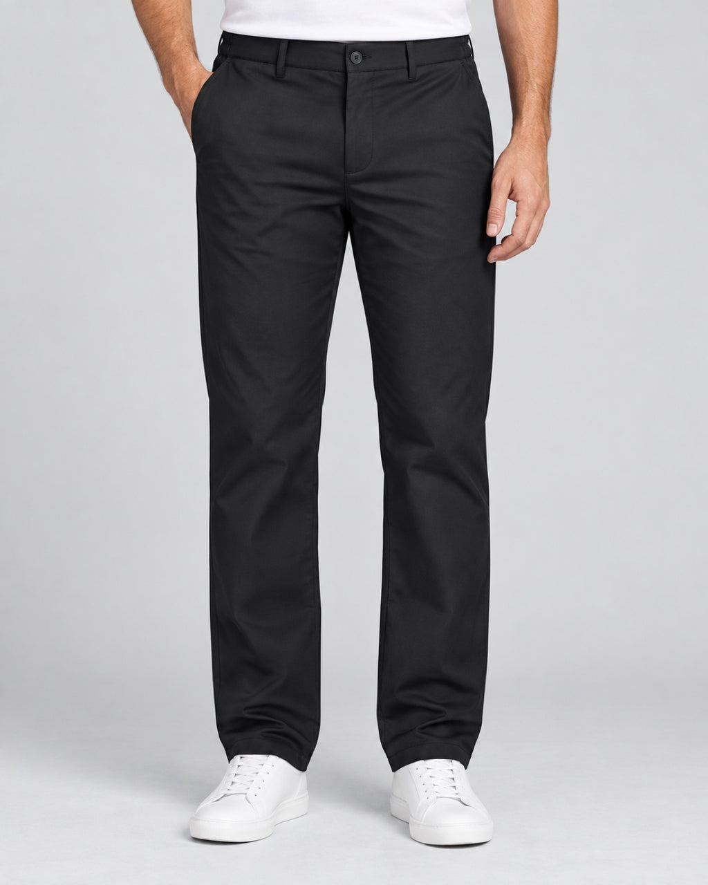 Men’s Tailored Trousers – Deep Black - front view
