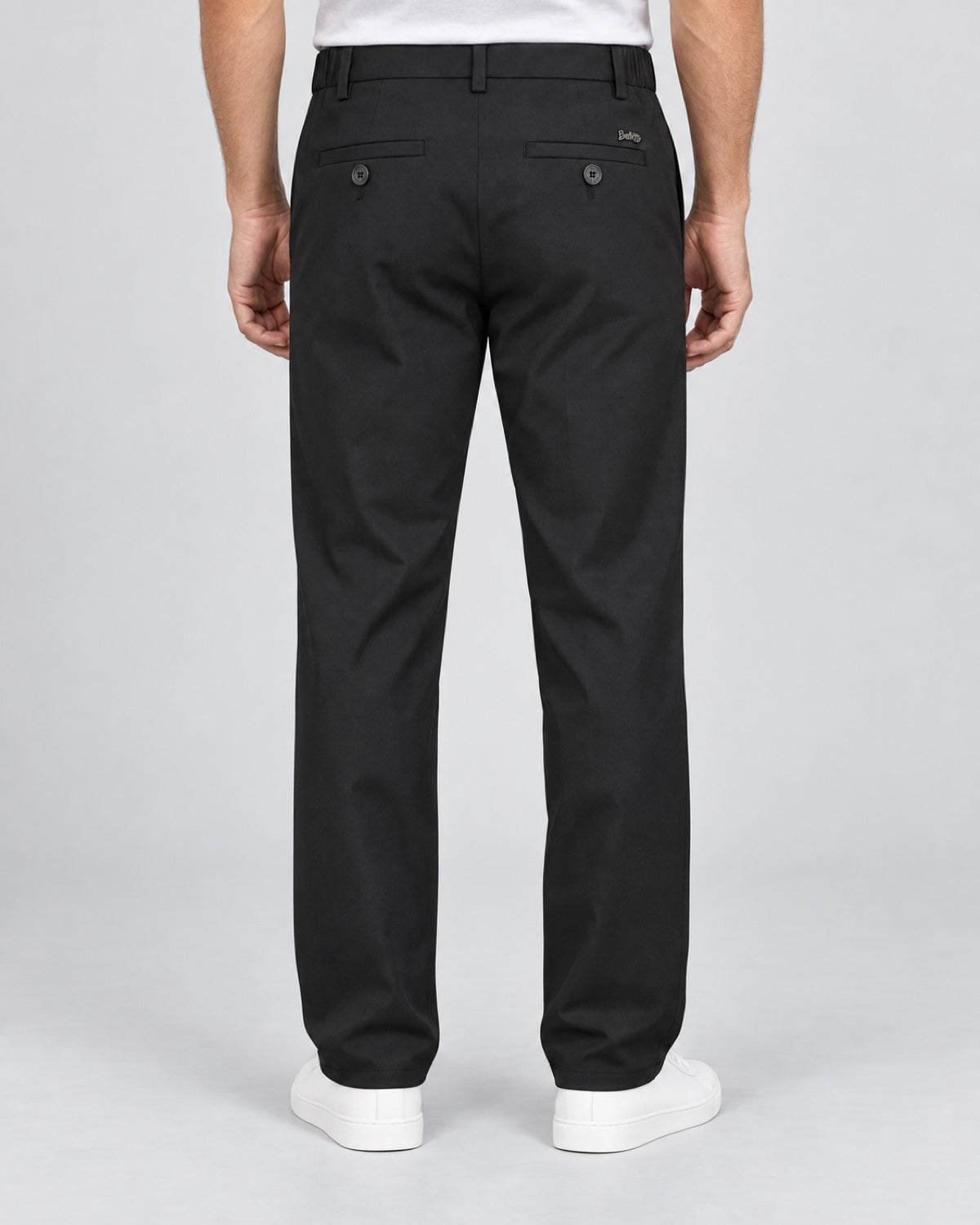 Men’s Tailored Trousers – Deep Black - back view