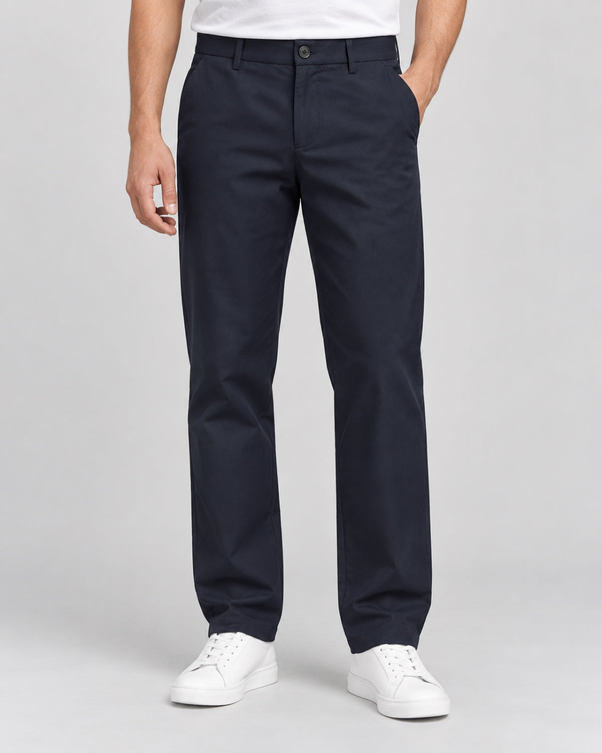Men’s Side-Tab Tailored Trousers – Ink Navy - front view