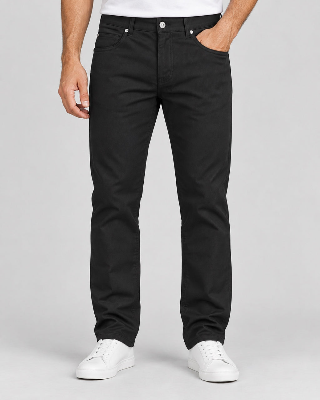 Men’s Five-Pocket Trousers – Black - front view