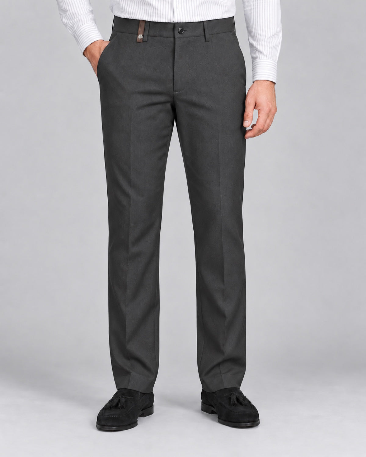 Men’s Dark Grey Formal Trousers - front view