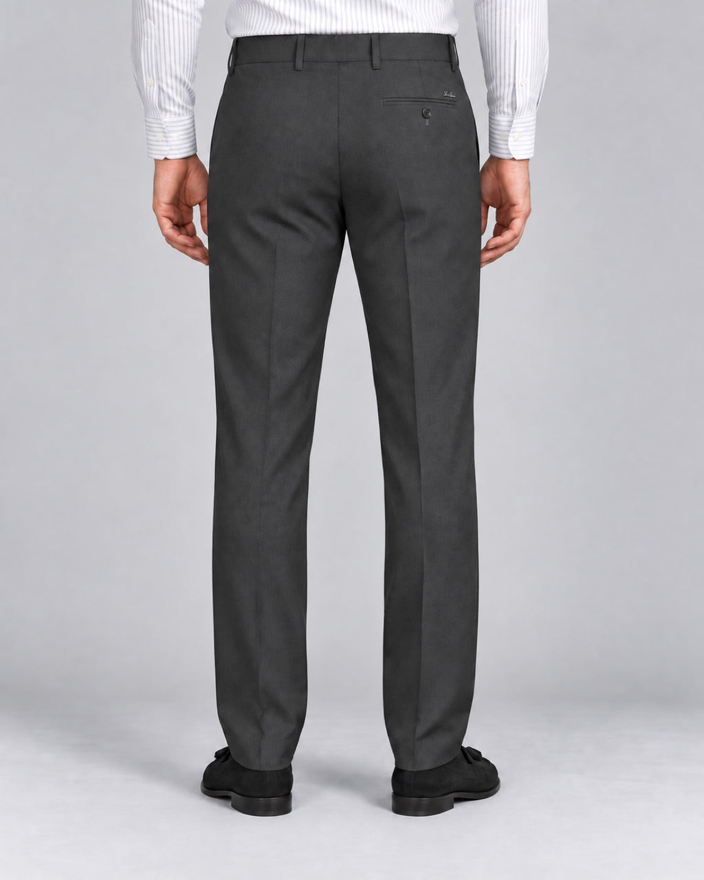 Men’s Dark Grey Formal Trousers - back view