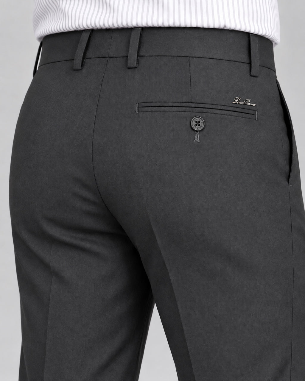 Men’s Dark Grey Formal Trousers - back detail