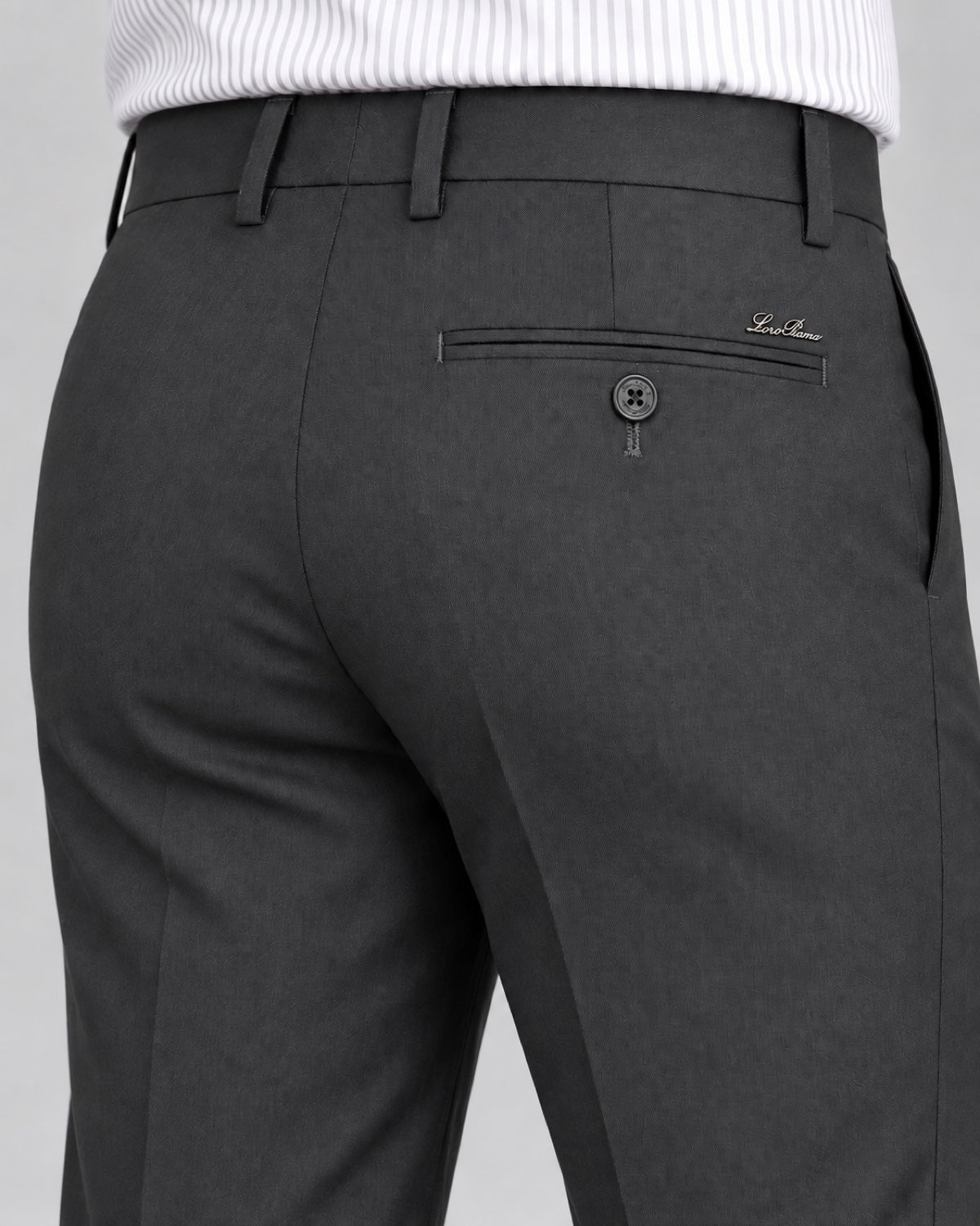 Men’s Dark Grey Formal Trousers - back detail