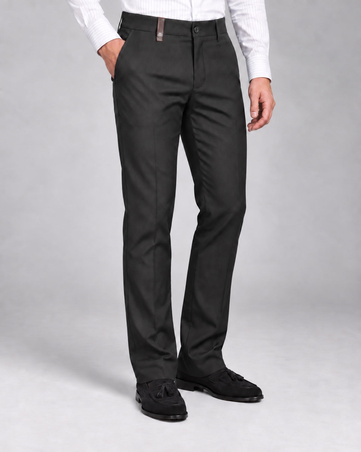 Men’s Graphite-Charcoal Formal Trousers - angled front