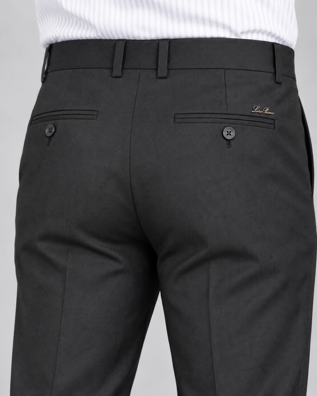 Men’s Graphite-Charcoal Formal Trousers - back detail