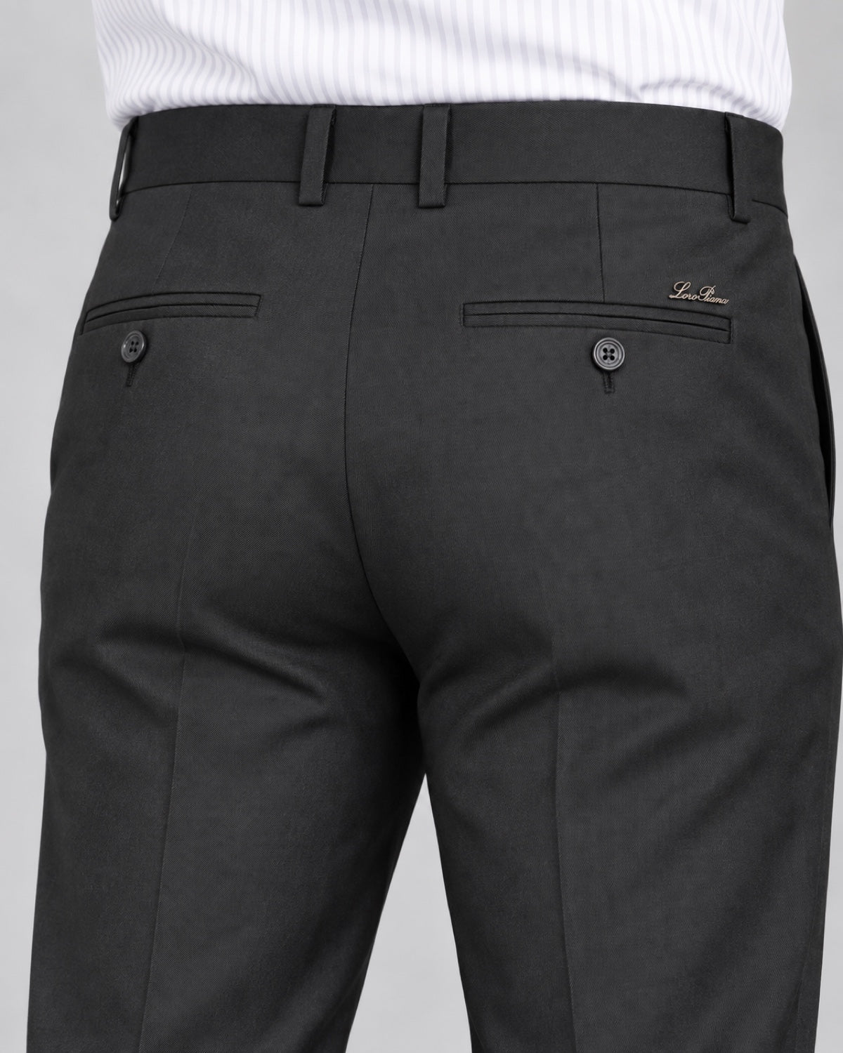 Men’s Graphite-Charcoal Formal Trousers - back detail