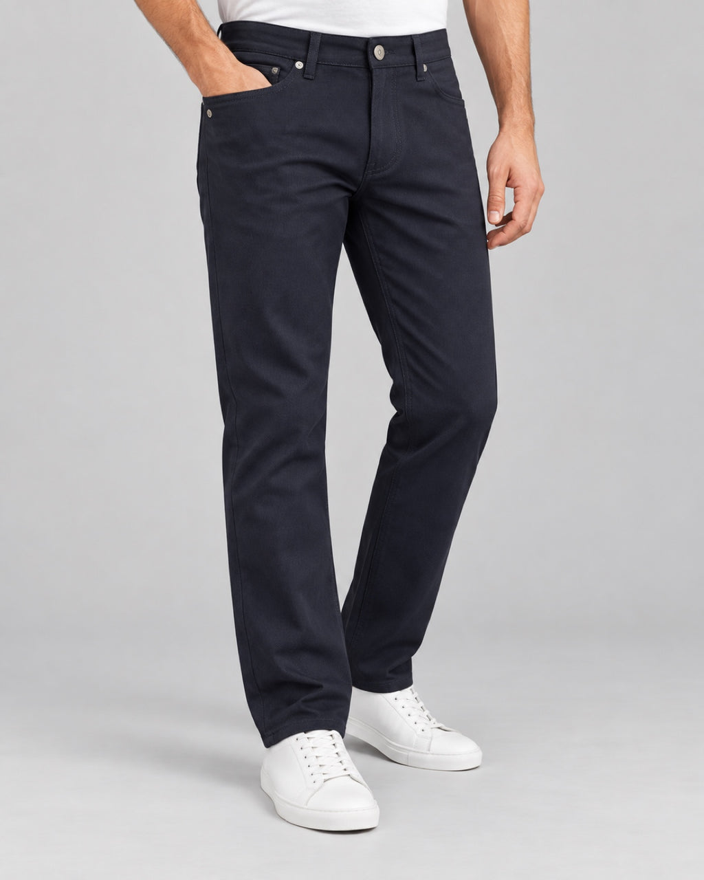Men’s Five-Pocket Trousers – Midnight Navy - angled front