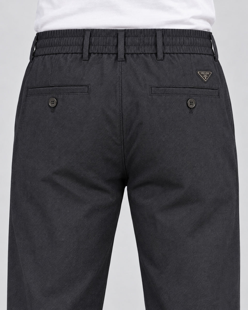 Men’s Deep-Charcoal Pleated Trousers - back detail