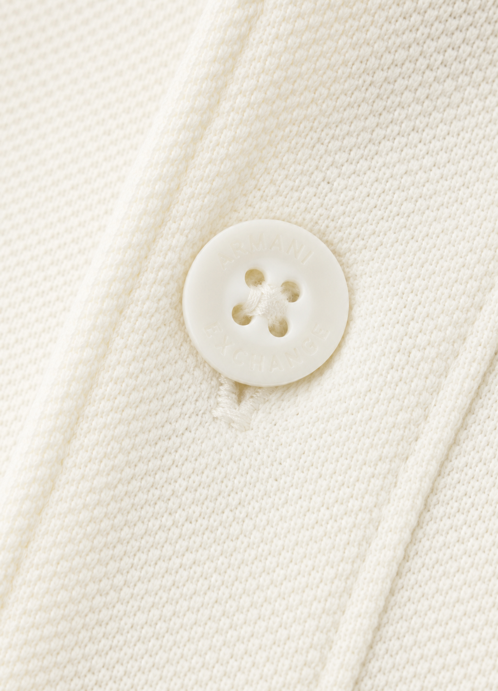 Men’s Cream Embossed-Logo Polo T-Shirt - view 5