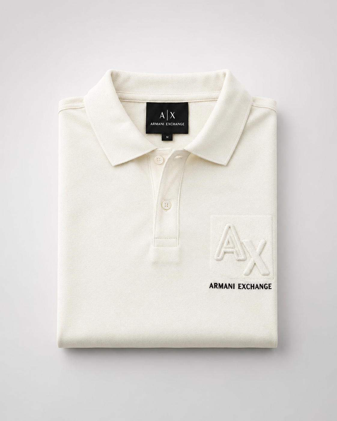 Men’s Cream Embossed-Logo Polo T-Shirt - view 6