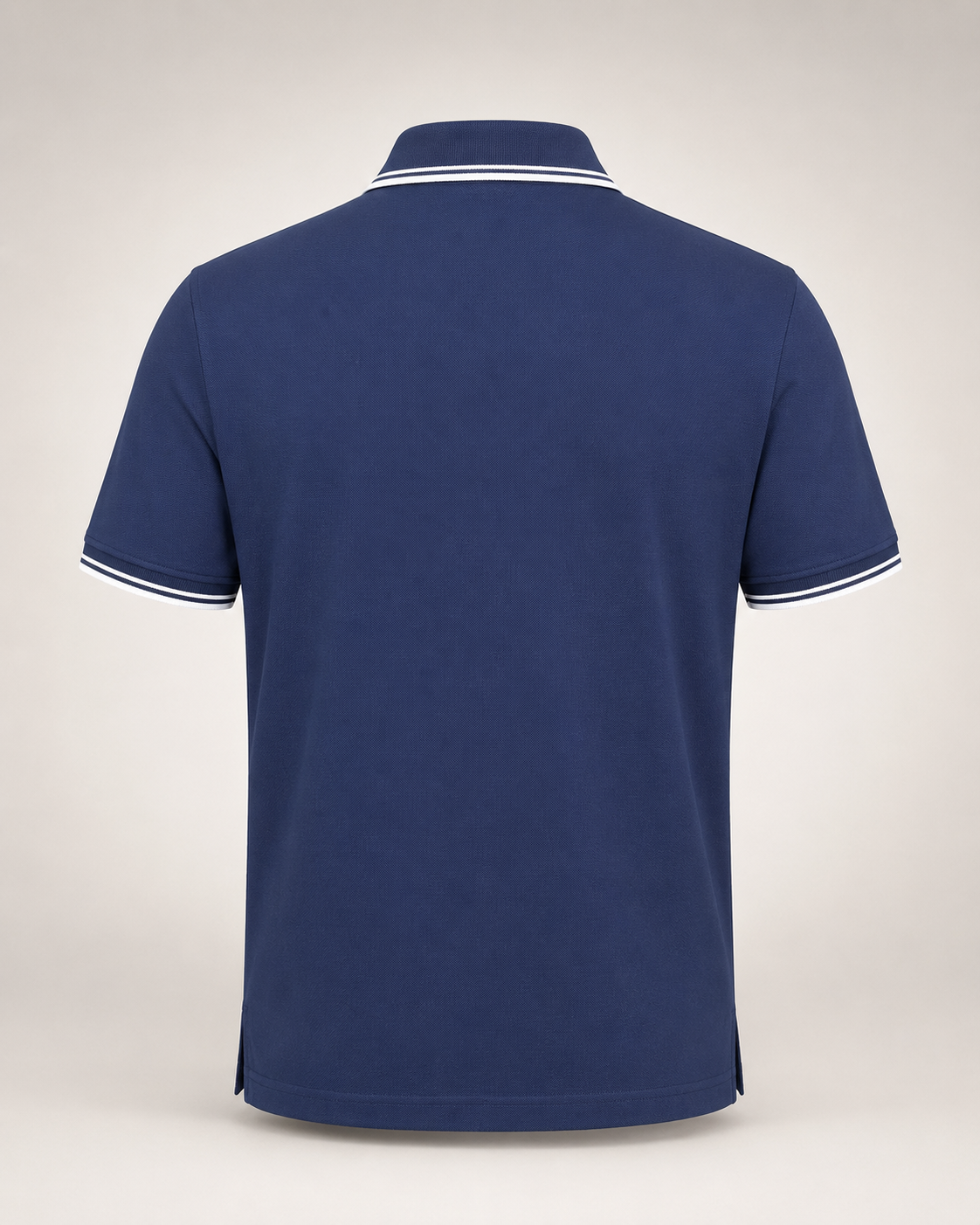Men’s Navy Blue Zip-Placket Polo T-Shirt - view 2