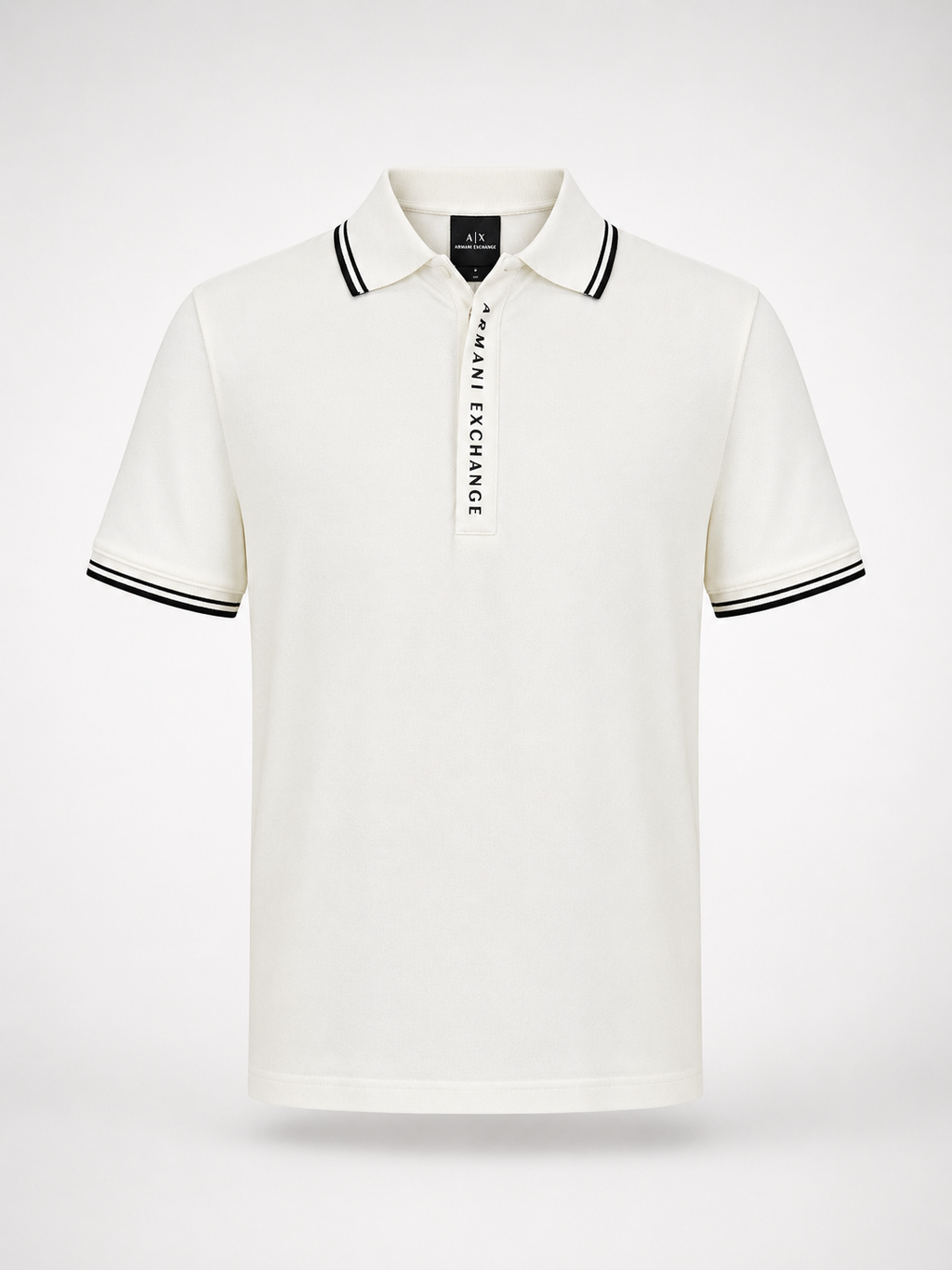 Men’s Off-White Zip-Placket Polo T-Shirt - front view