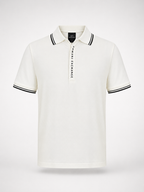 ARM EXC — Men’s Off-White Zip-Placket Polo T-Shirt